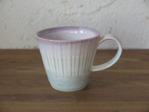 色彩結晶釉マグカップ紫